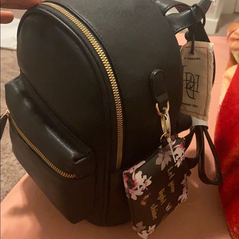 black mini backpack